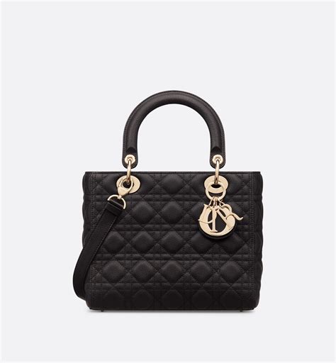 dior bag klein|Medium Lady Dior Bag Black Grained Cannage Calfskin .